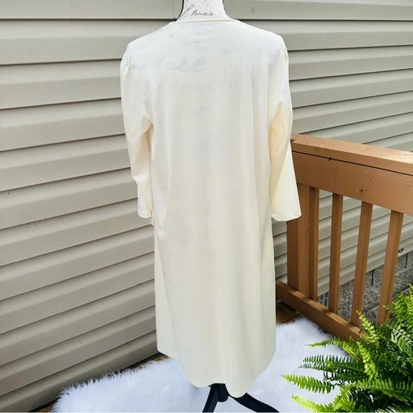 Vintage Vanity Fair Ivory Lace Nightgown Buttoned Robe - Picture 9 of 12